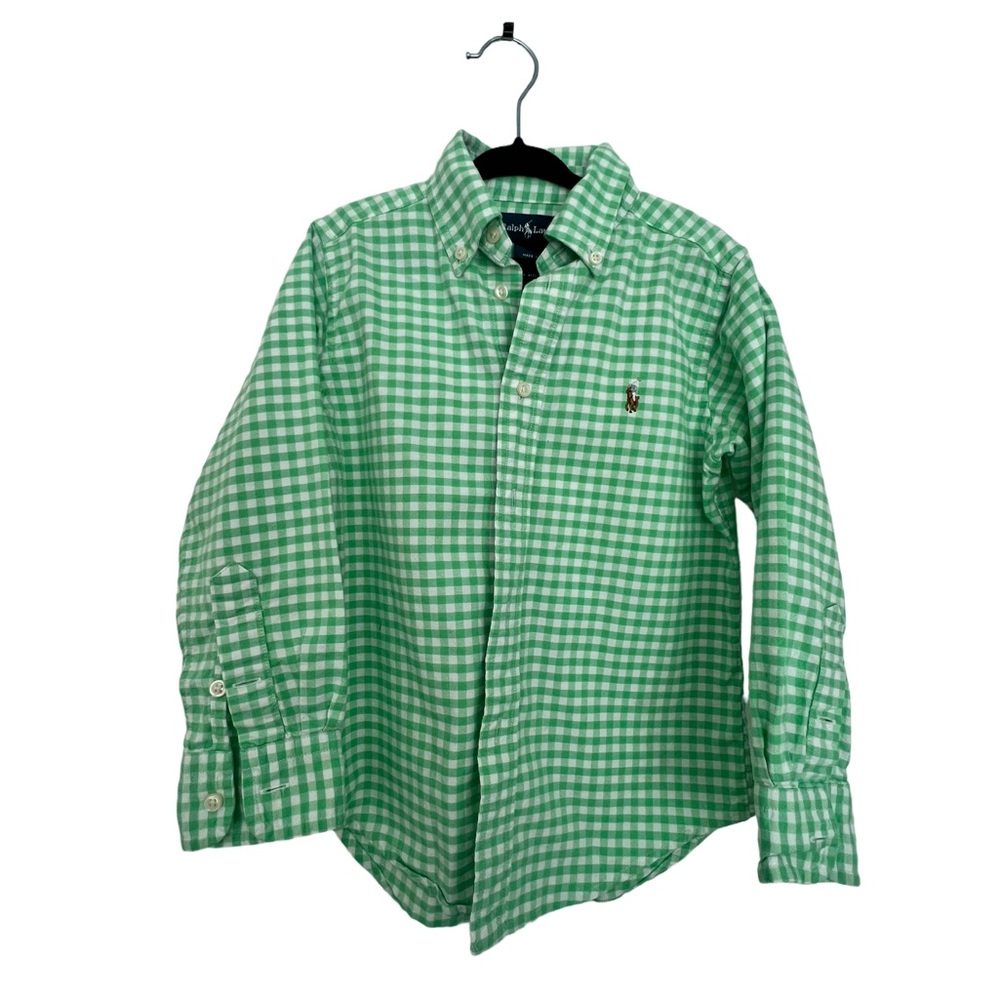 Ralph Lauren Size 4T Green and White shirt